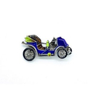 Antique Art Deco Sterling Silver Enamel Marcasite Auto Mobile Car Pin Brooch